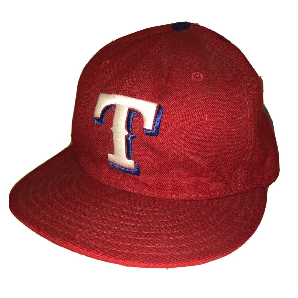 Vintage Texas Rangers Wool Fitted Hat Cap Size 6 5/8 Red New Era Wool USA